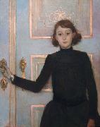 Theo Van Rysselberghe Portrait of Marguerite van Mons who later married Thomas Braun oil painting reproduction